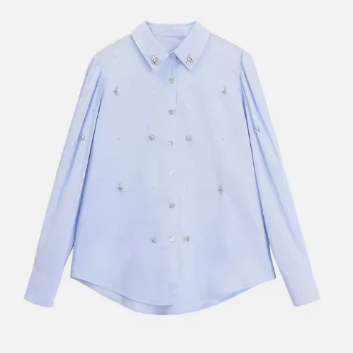 Seidenhemd mit Perlen