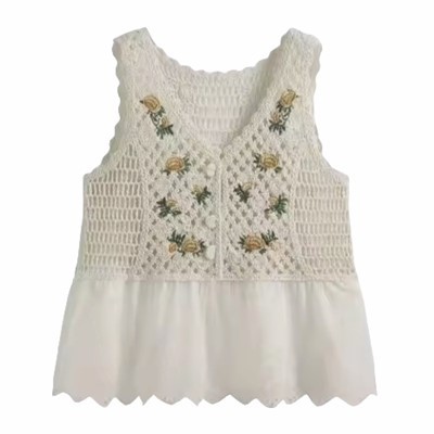 Handbestickte Weste aus Viskose